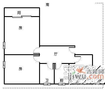 张扬小区3室1厅1卫85㎡户型图