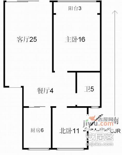 仙霞大郡2室2厅1卫110㎡户型图