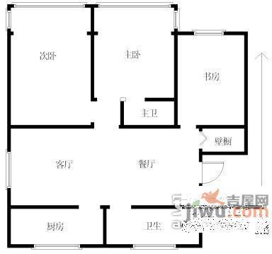 仙霞大郡3室2厅2卫150㎡户型图