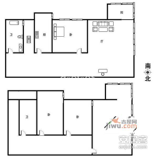 都华名苑4室2厅2卫170㎡户型图