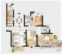 都华名苑3室2厅1卫125㎡户型图