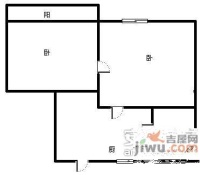 潍坊七村2室1厅1卫55㎡户型图