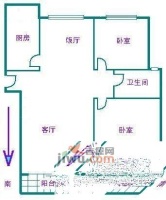 天台家园2室1厅1卫85㎡户型图