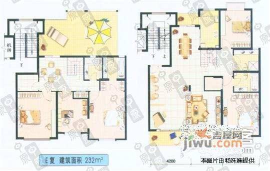 天台家园4室2厅2卫245㎡户型图