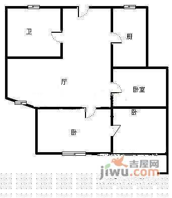 桃浦六村绿春苑3室2厅1卫93㎡户型图