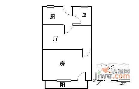 桃浦六村绿春苑1室1厅1卫54㎡户型图