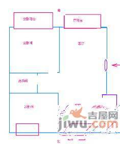 桃浦六村绿春苑2室2厅1卫74㎡户型图