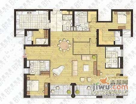 老西门新苑5室3厅4卫308㎡户型图