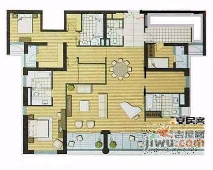 老西门新苑4室3厅3卫290㎡户型图