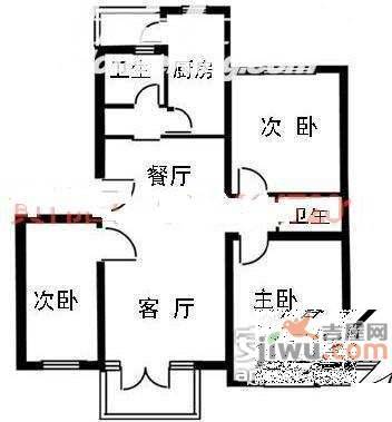 宝宸共和家园3室2厅1卫户型图