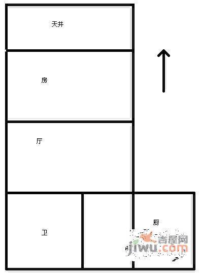 甘泉苑1室1厅1卫46㎡户型图