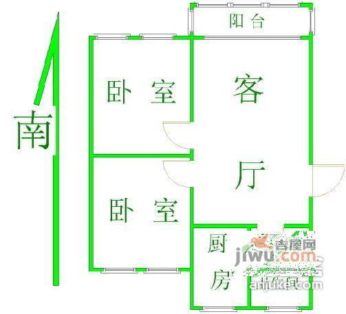 海阳新村2室2厅1卫90㎡户型图