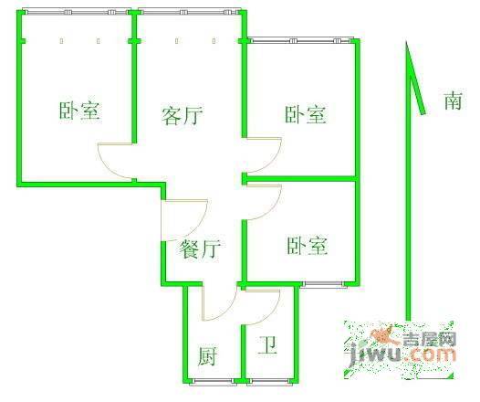 海阳新村3室2厅1卫户型图