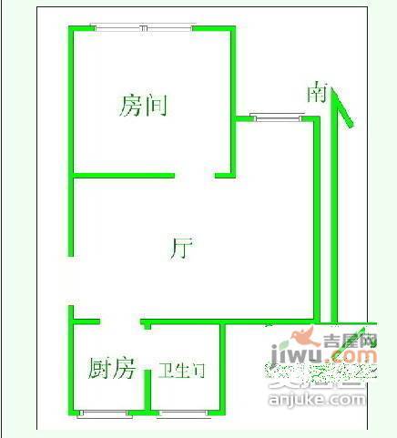 海阳新村1室1厅1卫61㎡户型图
