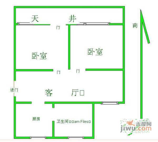 海阳新村2室1厅1卫82㎡户型图