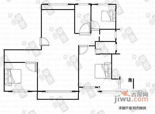 海棠苑3室2厅2卫158㎡户型图