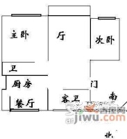 大上海城市花园2室2厅1卫107㎡户型图