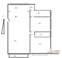 路易凯旋宫2室2厅2卫133㎡户型图