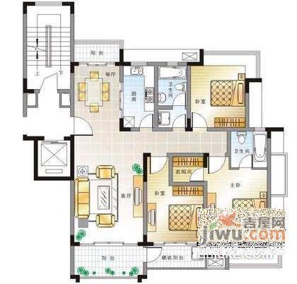 路易凯旋宫4室2厅2卫186㎡户型图