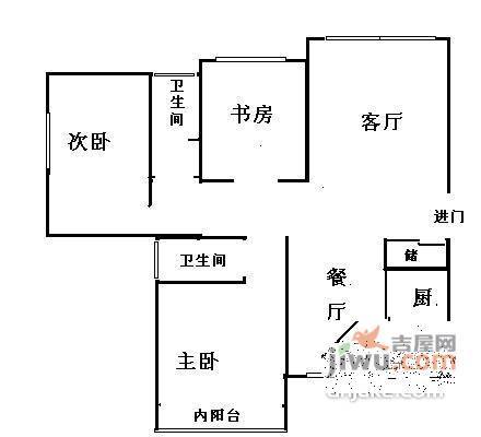 日月星辰小区3室2厅2卫162㎡户型图