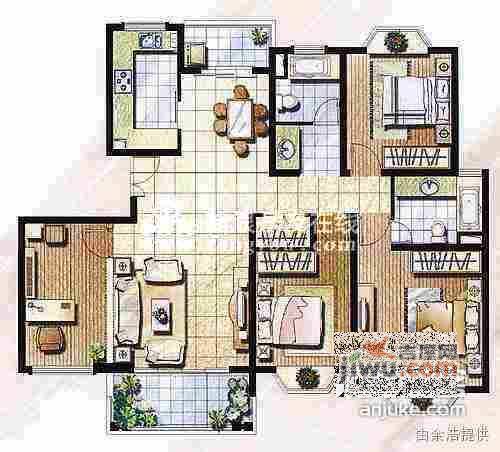 颐亭花园3室2厅2卫200㎡户型图