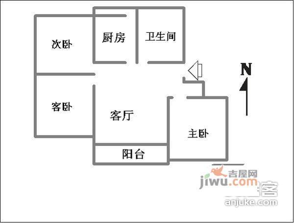 三泉家园3室2厅1卫122㎡户型图