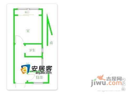 昌四小区1室1厅1卫46㎡户型图