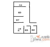 园南一村2室1厅1卫64㎡户型图