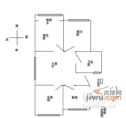 园南一村3室1厅1卫78㎡户型图