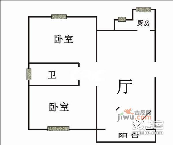 沙田新苑2室2厅1卫97㎡户型图