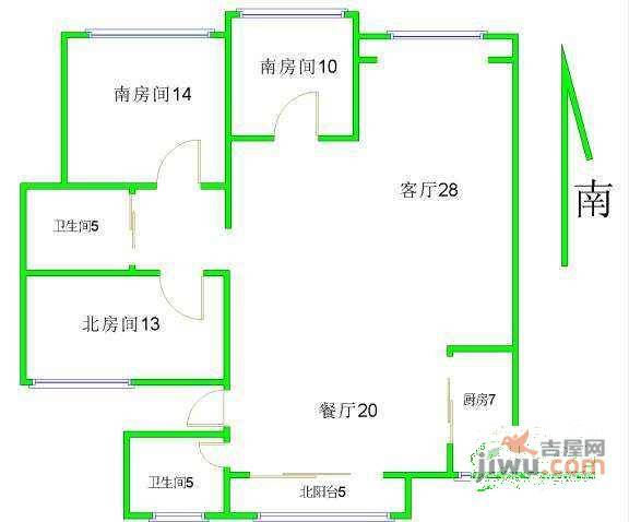 沙田新苑3室2厅2卫176㎡户型图