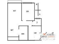 沁春园一村2室2厅1卫90㎡户型图