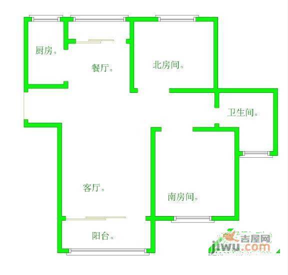 紫金花园3室2厅1卫113㎡户型图