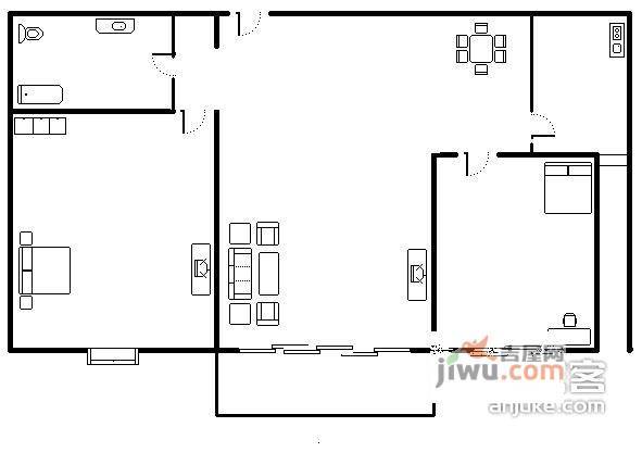 紫金花园4室3厅2卫182㎡户型图