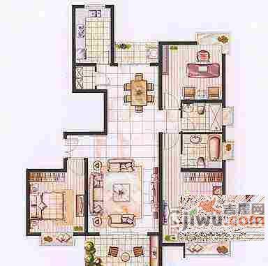 紫金花园5室2厅3卫221㎡户型图