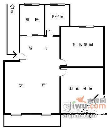 文汇小区2室1厅1卫80㎡户型图