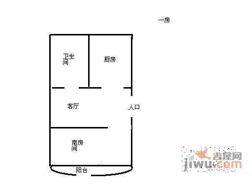 沧源二村1室1厅1卫49㎡户型图