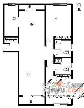 春申府邸2室2厅2卫100㎡户型图