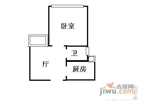 春申府邸1室1厅1卫58㎡户型图