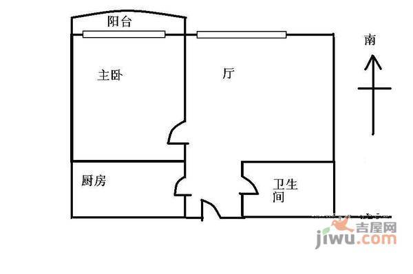 春申府邸1室2厅1卫户型图