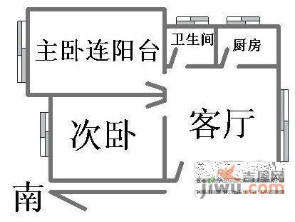 春申府邸2室1厅1卫88㎡户型图