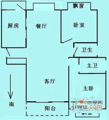 明日星城2室2厅2卫105㎡户型图