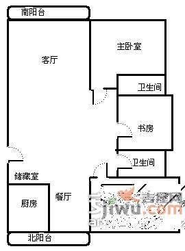 松云水苑3室2厅2卫210㎡户型图