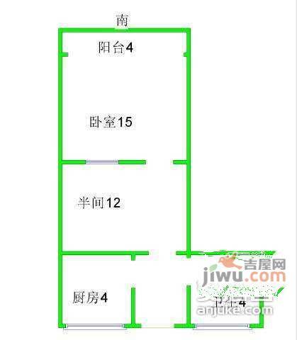 曹杨四村1室1厅1卫46㎡户型图