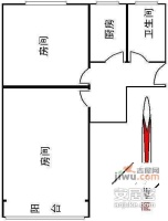 曹杨四村2室0厅1卫51㎡户型图