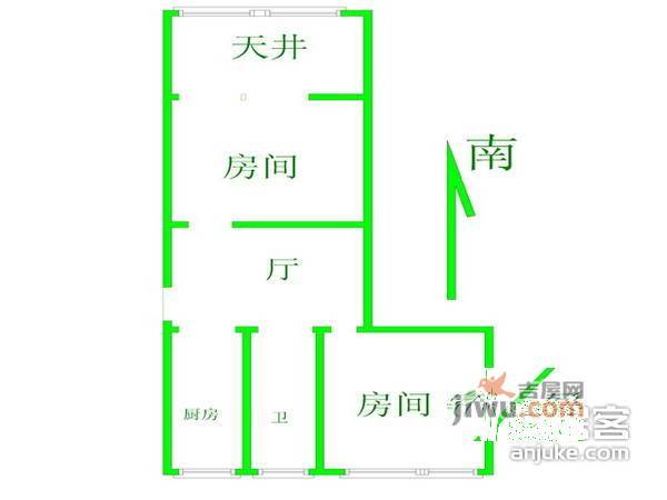 曹杨四村2室1厅1卫89㎡户型图