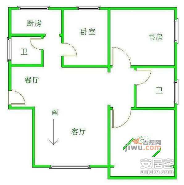 新福康里3室2厅2卫168㎡户型图