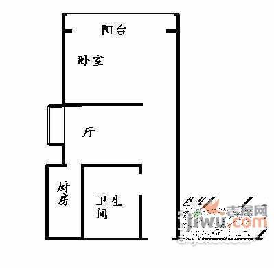 新福康里1室1厅1卫60㎡户型图