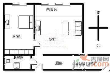 新福康里1室1厅1卫60㎡户型图