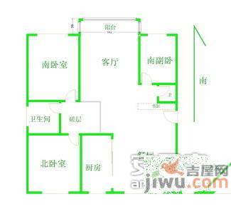 祥和家园3室2厅1卫126㎡户型图